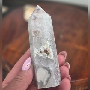 GREEN FLOWER AGATE TOWER 4.35 In C